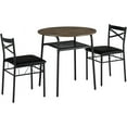 thumbnail image 1 of VINGLI 3 Piece Industrial Medium Density Fiberboard Storage Dining Table With Chair Black, 1 of 8