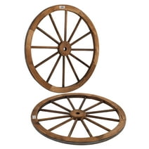 VINGLI 30" Decorative Wooden Wheel (Set of 2), Vintage Old Western Style Wall Hanging Wood Wagon Wheel