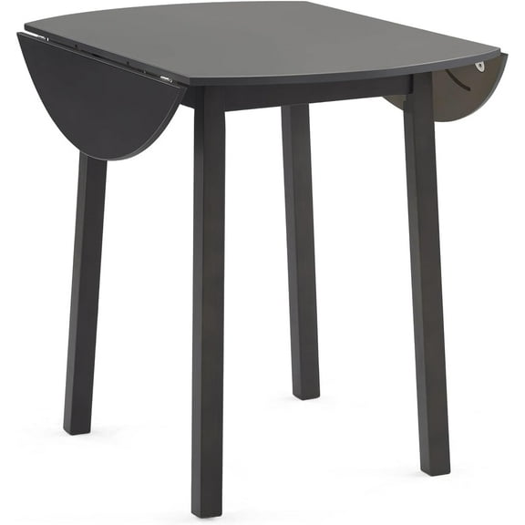 VINGLI 35" Solid Wood Folding Dining Table, Drop Leaf Kichen Dining Room Desk for Small Spaces, Small Kitchen, Expandable Folding Round Table for Home, Apartment,Office, Light Oak