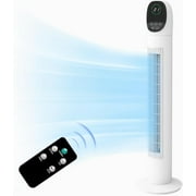 VINGLI 34" Tower Fan with Remote Control, Bladeless Floor Fan with 3 Modes 3 Speeds & Digital Display, Standing Fan with Oscillating, 9H Timer, Quiet Fan for Cooling Bedroom, Home, Office