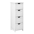 thumbnail image 1 of VINGLI 4-Drawer White Wooden Storage Cabinet, Bathroom/Living Room Organizer, 1 of 10