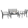 thumbnail image 1 of VINGLI 4 Pieces Patio Conversation Set Patio Furniture Set with Loveseat and Coffee Table, Outdoor Sofa Garden Lawn,Patio Chairs for Poolside Porch (Grey), 1 of 7