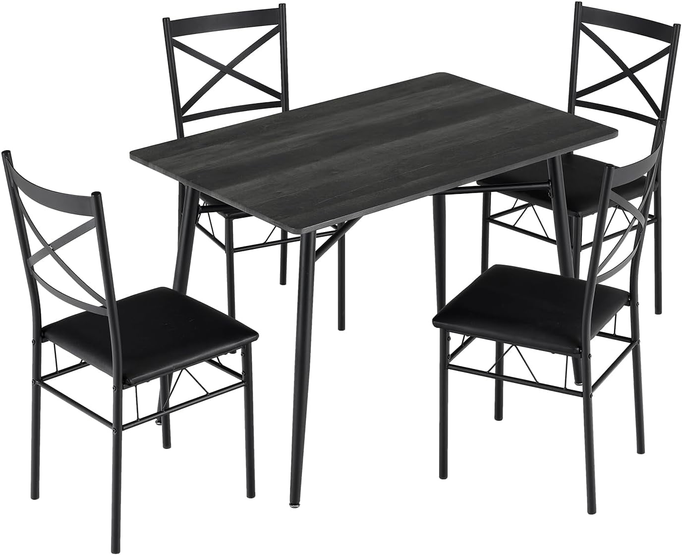 VINGLI 43.3" Dining Table Set for 4, Small Kitchen Table and Chairs for