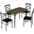 thumbnail image 1 of VINGLI 43.3" Dining Table Set for 4, Small Kitchen Table and Chairs for Small Space,5 Pieces Modern Metal and Wooden Dining Table with Chairs Set for Dining Room,Apartment, 1 of 16