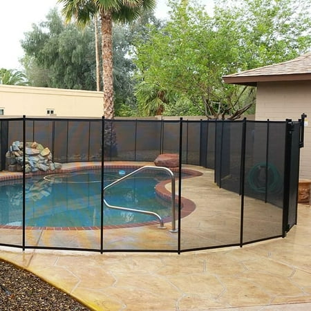 VINGLI 4ft x 12ft Black Swimming Pool Fence for In-Ground Pool Safety Fencing
