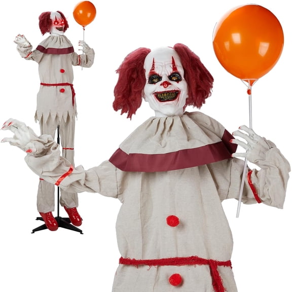 VINGLI 5.7FT Halloween Decor Animatronics Outdoor Decorations for Indoor Party Prop and Outdoor Lawn Patio Yard Decor House Garden, Clown