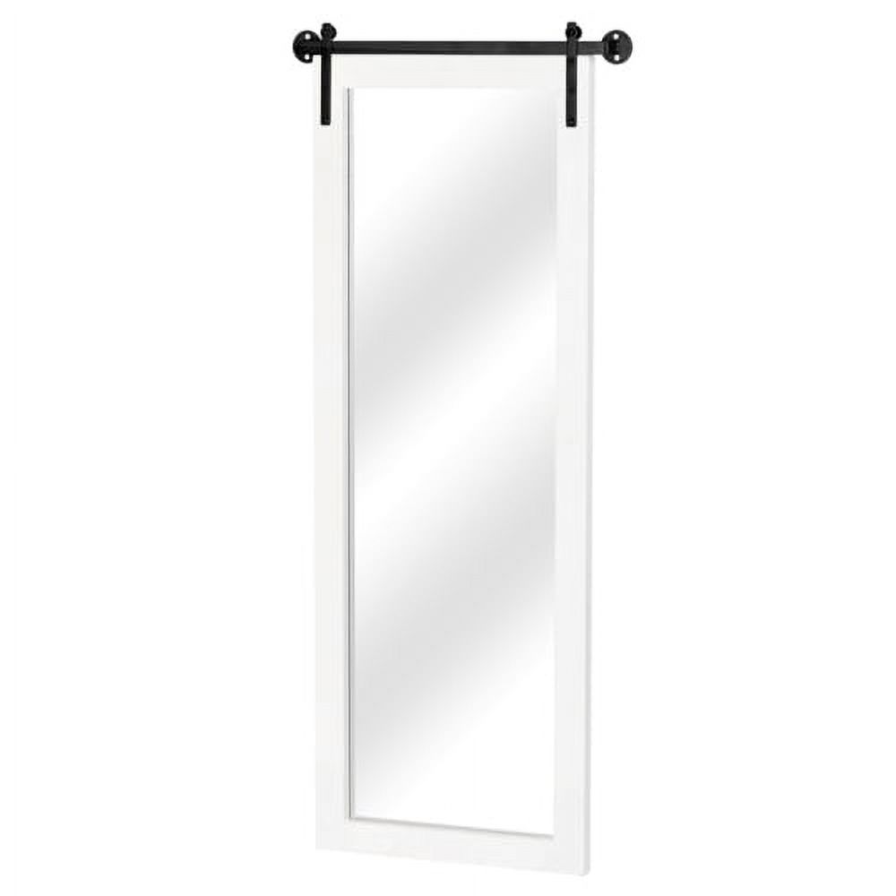 VINGLI 50"×21"White Full Length Barn Wood Mirror,Body Length Long