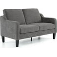 thumbnail image 1 of VINGLI Mid-Century Modern Chenille Scooped Armrests Loveseat, Light Grey, 1 of 18