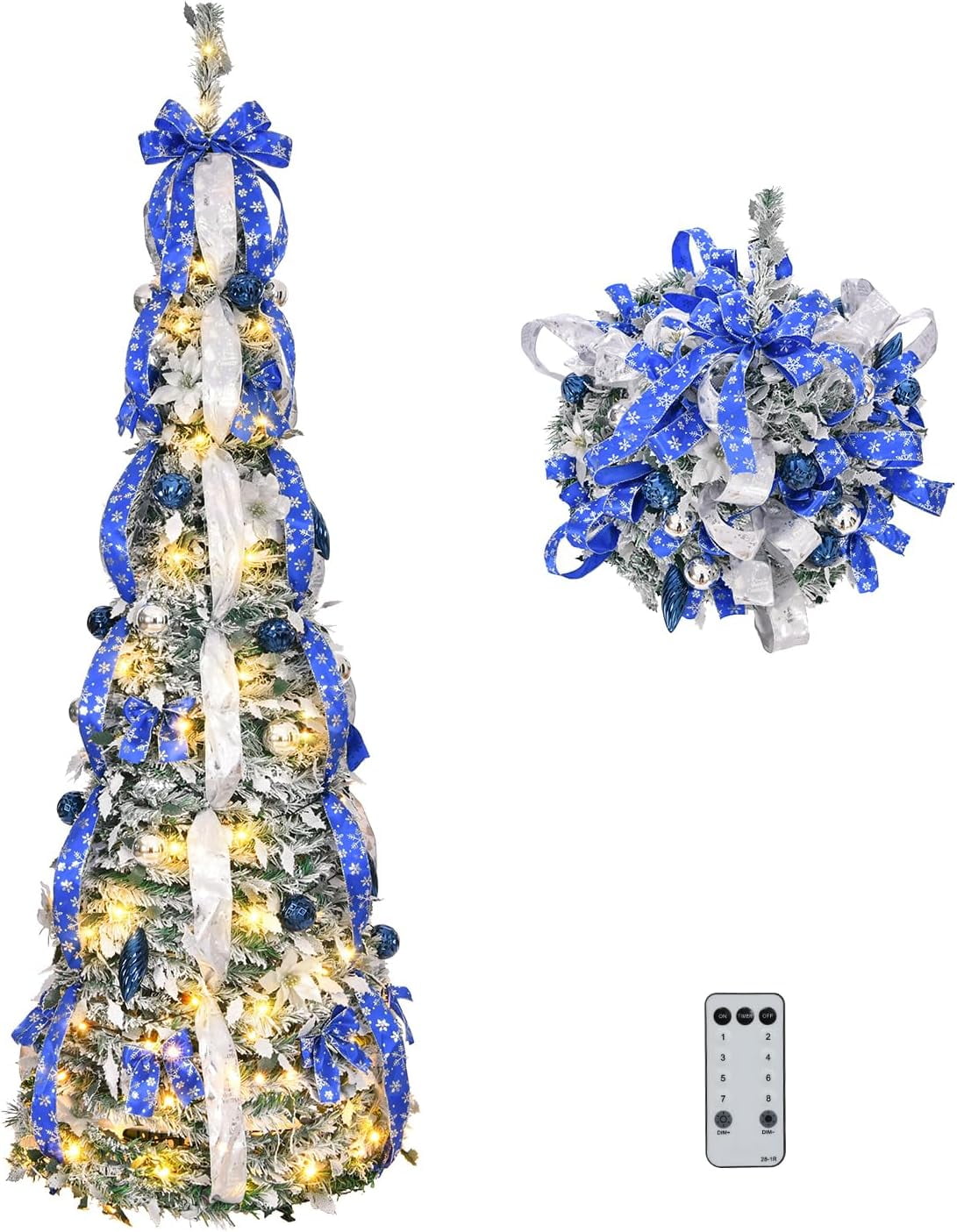 VINGLI 6ft Pre Lit Pop Up Christmas Tree with 150 Lights, Fully ...