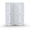 thumbnail image 1 of VINGLI 70'' H Room Divider, Non-Woven Fabric Privacy Screen, Indoor Partition Wall Dividers, Freestanding Hinged Space Separator with Modern Unique Pattern, 1 of 8