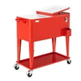 thumbnail image 1 of VINGLI 80 Qt Rolling Ice Chest, Patio Cooler with Wheels and Shelf(Red), 1 of 6