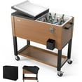 thumbnail image 1 of VINGLI 80 Quart Rolling Ice Chest on Wheels, Patio Cooler Cart with Waterproof Cooler Cart Cover, Beverage Rolling Cooler for Outdoor Patio Deck Party, 1 of 8