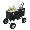 thumbnail image 1 of VINGLI 80 Quart Wagon Rolling Cooler Ice Chest, w/Long Handle and 10" Wheels, Portable Beach Patio Party Bar Cold Drink Beverage , Outdoor Park Cart on Wheels, 1 of 7