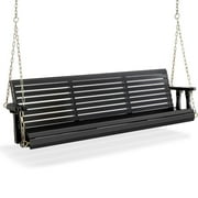 VINGLI 880 lbs Patio Wooden Porch Swing for Outdoors, 5 ft Black