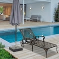 thumbnail image 1 of VINGLI Aluminum 3-Position Adjustable and Wheels Outdoor Chaise Lounge Chair Bronze, 1 of 6