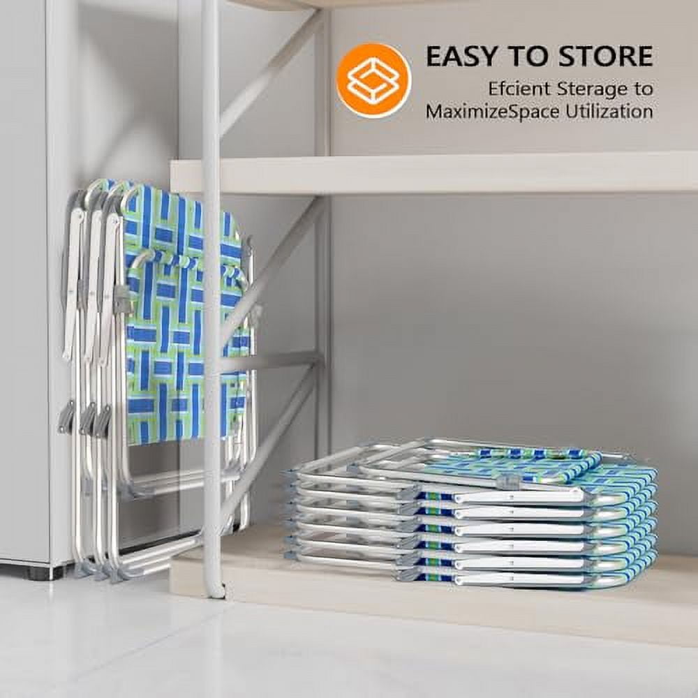 VINGLI Aluminum Patio Lawn Chairs Folding Set of 2 with Detachable Cup