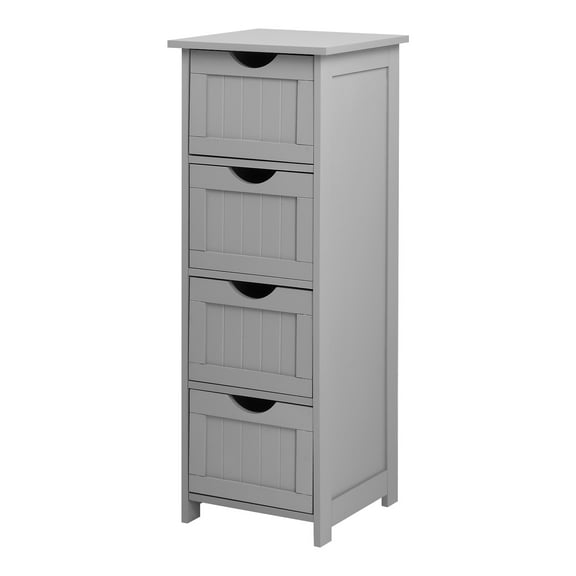VINGLI Bathroom Cabinet 4 Drawers Storage Organizer Freestanding Bathroom Floor Cabinet Side Corner Storage for Bathroom Living Room Kitchen Office Grey 12" X 12" X 32"