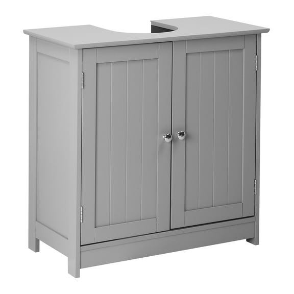 VINGLI Bathroom Sink Cabinet Gray Pedestal Sink Storage Vanity Organizer with 2 Doors Adjustable Shelf Small Under Sink Unit Space Saver 23.6" x 11.8"x 23.6"