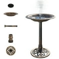 thumbnail image 1 of VINGLI Bird Bath with Solar Fountain 28" H Antique Copper Resin Birdbath, 1 of 10