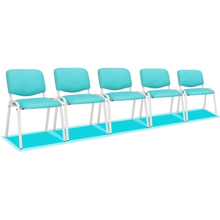 VINGLI Blue Waiting Room Chairs, 5-Pack PU Church Chairs Conference Room Chairs Stackable Chairs, Office Guest Chairs & Reception Chairs Stacking Chairs for Meeting, Office Lobby, Simple&Space-Saving
