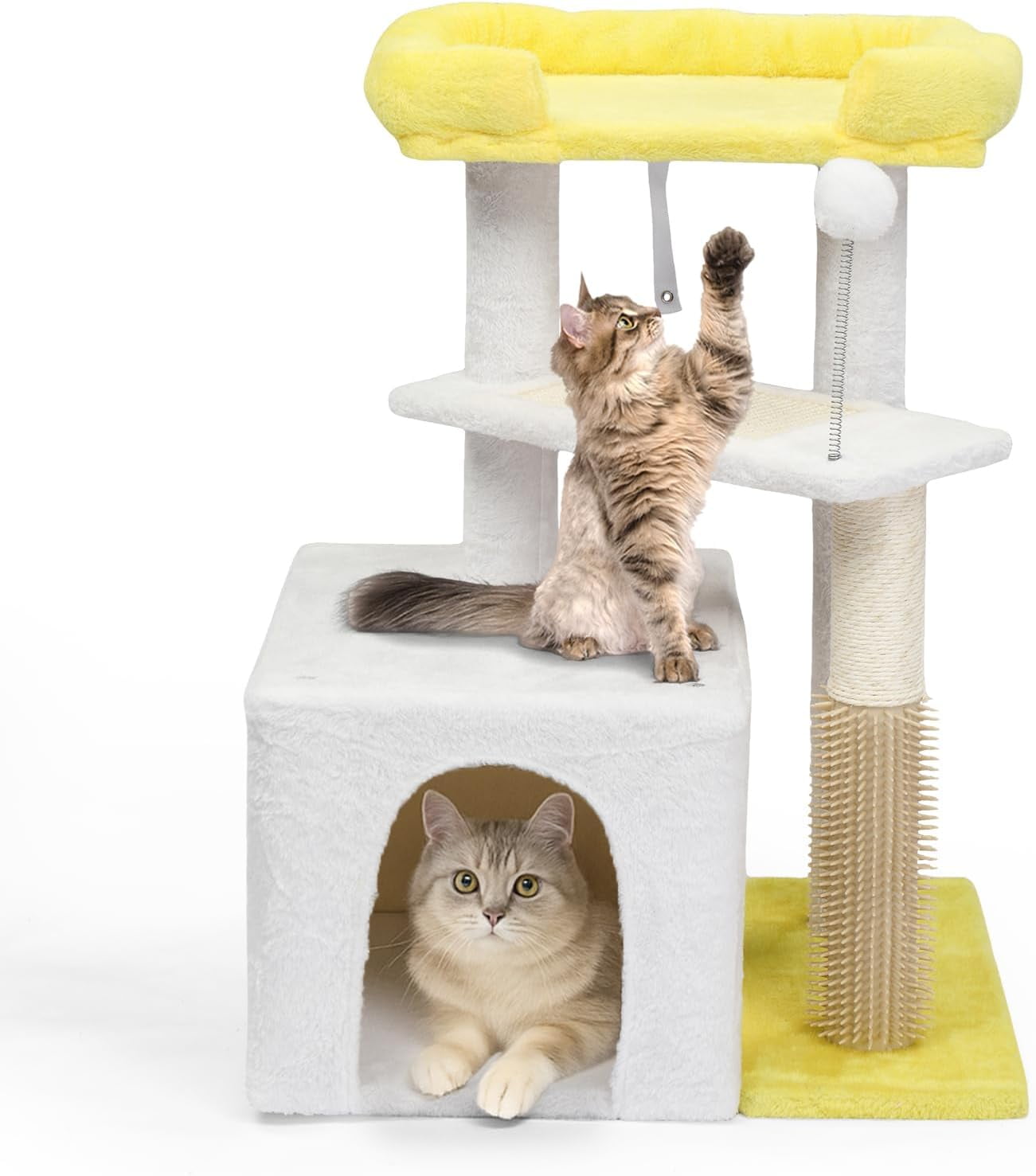 VINGLI Cat Tree, 27 inch Small Cat Tower with Scratching Post and Pad, Cat Condo for Indoor Kittens Padded Top Bed, Cats Indoor Activity Center