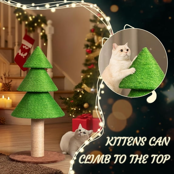 VINGLI Christmas Cat Tree Toy & Play House, Holiday Themed Cat Tower with Soft Fleece & Hanging Toys, Seasonal Decor Cat Tree in Multiple Sizes & Colors for Festive Ambience