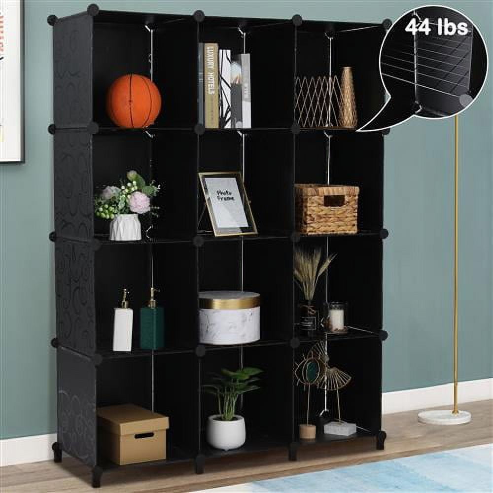 VINGLI Cube Storage Organizer Bookcase Black DIY 12Cube