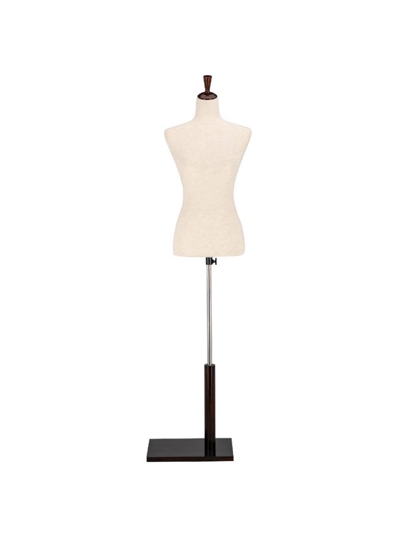 Female Dress Form, Mannequin Torso Body with Adjustable Wood Stand for Display Clothes (White, 6-8)