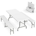thumbnail image 1 of VINGLI Foldable Camping Table with Chairs, White, 1 of 18