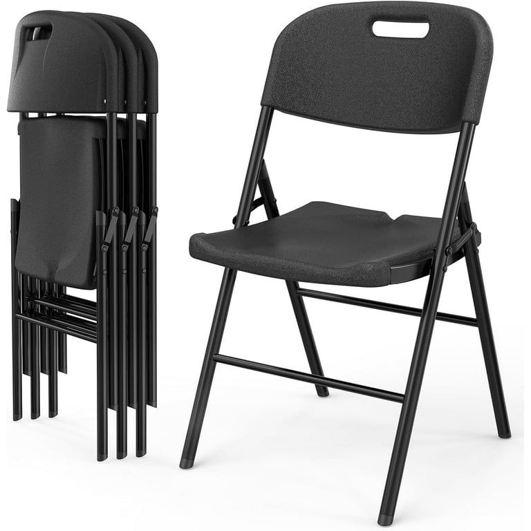 VINGLI Folding Chairs, Heavy Duty Chair Portable HDPE Plastic Seat