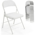 thumbnail image 1 of VINGLI Folding Chairs with Padded Seats, Metal Frame with Pu Leather Seat & Back, Capacity 350 lbs, White, Set of 6, 1 of 9