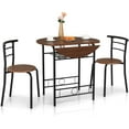 thumbnail image 1 of VINGLI Folding Dining Table and Chairs for 2,31.5" Drop Leaf Dining Table for Small Space,Round Folding Table with 2 Chairs for Home,Kitchen,Apartment,Black&Brown, 1 of 7