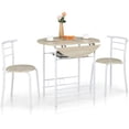 thumbnail image 1 of VINGLI Folding Dining Table and Chairs for 2,31.5" Drop Leaf Dining Table for Small Space,Round Folding Table with 2 Chairs for Home,Kitchen,Apartment,White&Oak, 1 of 7
