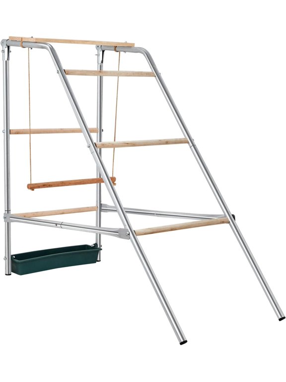 Free-Standing Chicken Perch, Sturdy Perches Roosting Bar with Removable Food Box & Swing, for Backyard Chicken Coops and Farms, 42'' L x 19'' W x 39'' H