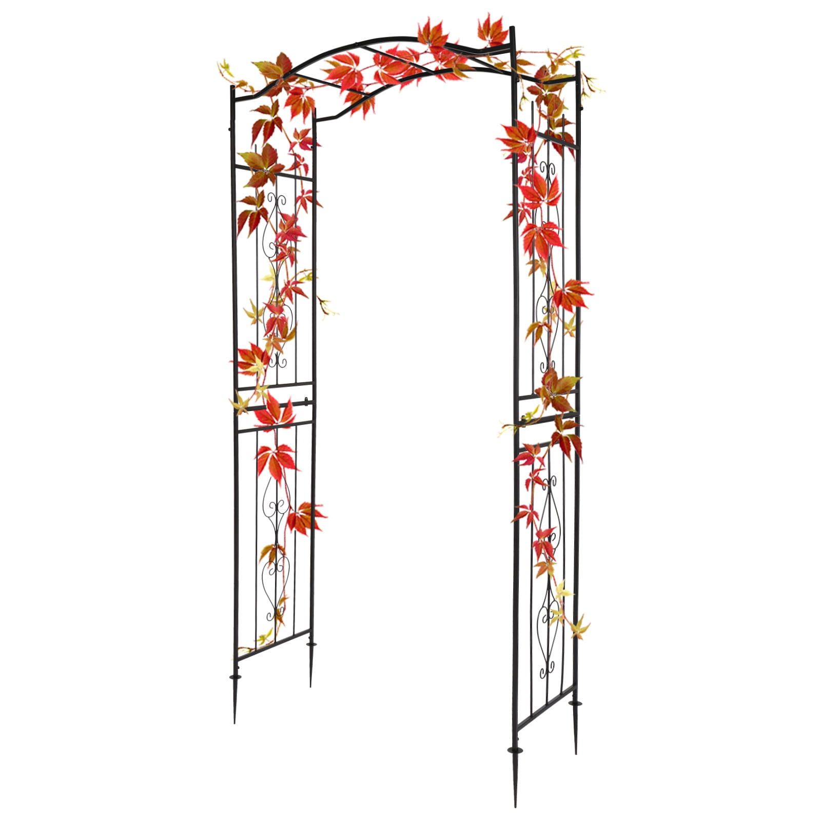 Vingli Iron Outdoor Backyard Metal Yard Trellis Archway Patio Garden