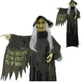 thumbnail image 1 of VINGLI Halloween Decor Animatronics Talking Outdoor Decorations with Voice Control for Indoor Party Prop and Outdoor Lawn Patio Yard Decor House Garden, 6FT Guiding Witch, 1 of 15