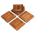 thumbnail image 1 of VINGLI Interlocking Deck Tiles, Anti-Slip Wood Tiles for All Weather, Outdoor/Indoor Flooring for Patio, Porch, Poolside, 11.8” x 11.8”, Circular Array (9 Pcs), 1 of 8