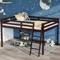 thumbnail image 1 of VINGLI Loft Bed Frame with Inclined Ladder, Solid Wood Loft Bed, 1 of 9