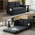 thumbnail image 1 of VINGLI Loveseat Sleeper Convertible Sofa Bed Couch Futon Couches, Black, 1 of 19