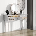 thumbnail image 1 of VINGLI Mirrored Vanity Desk with Drawers for Bedroom Silver Sofa Table Modern Console Table for Entryway/Foryer/Bedroom, Silver, 1 of 9