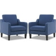thumbnail image 1 of VINGLI Modern Accent Chairs Set of 2,Comfy Blue Armchair for Bedroom,Living Room Upholstered Sofa Chair Reading Chair for Small Spaces, 1 of 16