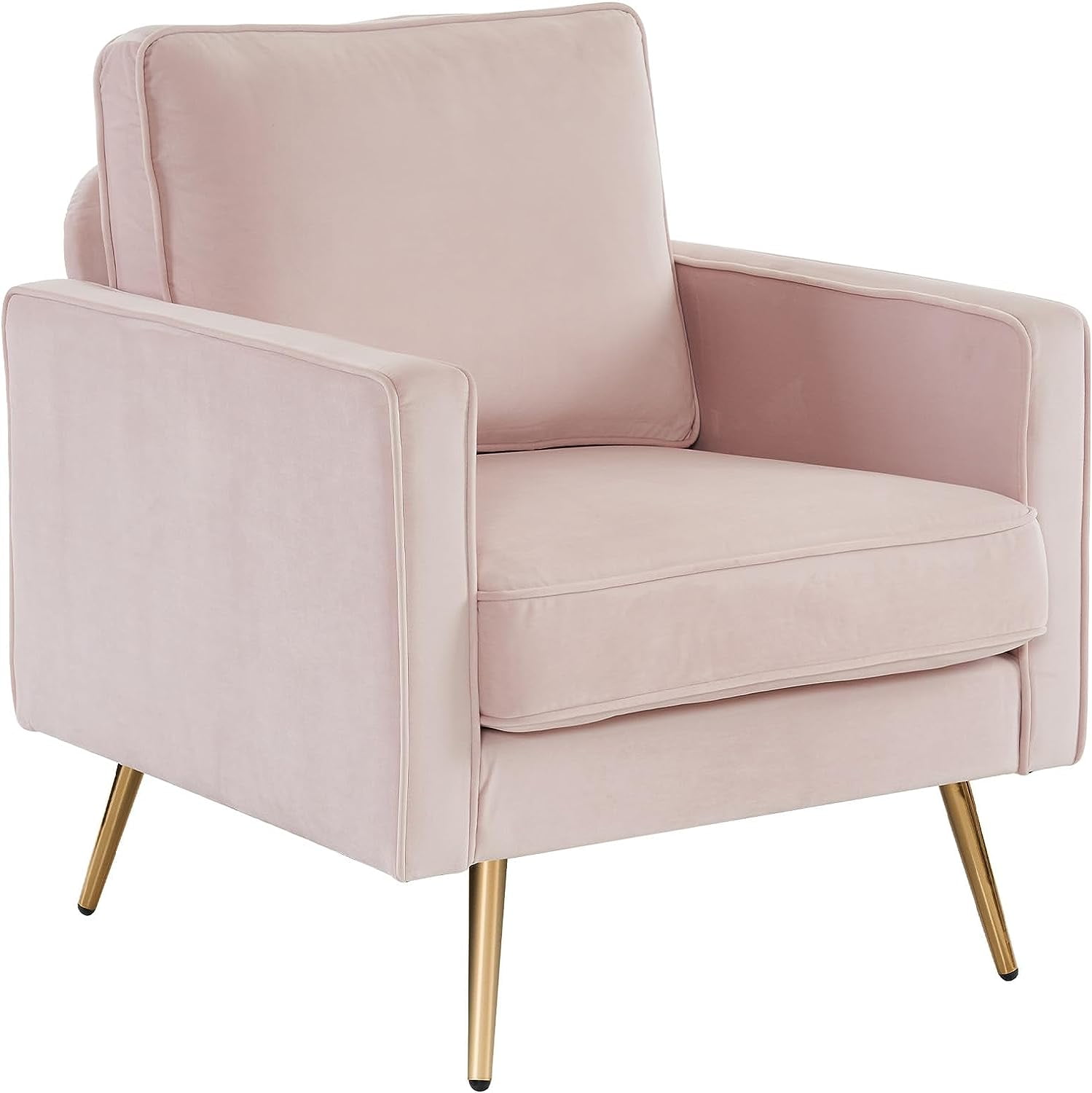 Pink velvet reading chair discount