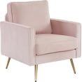 thumbnail image 1 of VINGLI Modern Pink Velvet Accent Chair for Living Room,Bedroom Comfy Chair Arm Chair Reading Chair with Golden Metal Legs and Deep Seat for Office,Apartment,Small Space, 1 of 15
