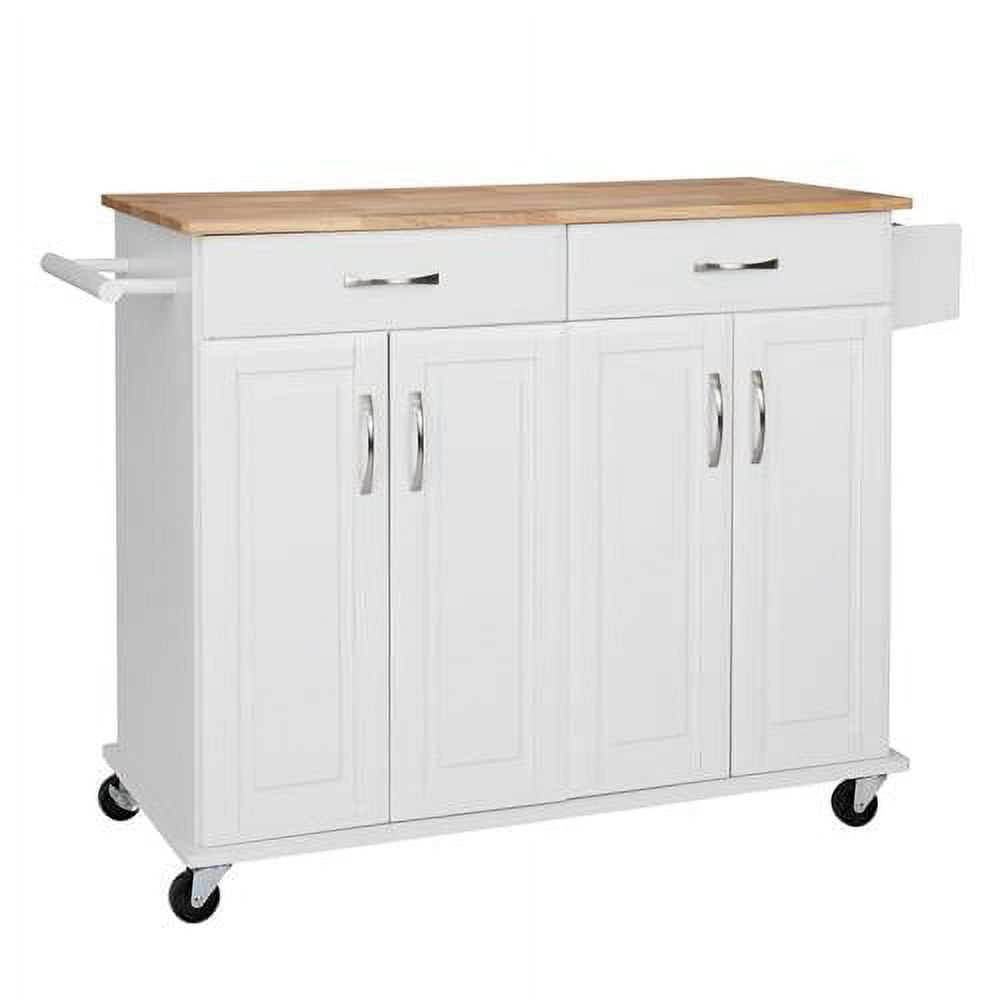 VINGLI Moveable Kitchen Island Cart Rolling Island with Storage