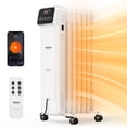 thumbnail image 1 of VINGLI Oil Filled Radiator Heater w/Remote & APP Control, 1500W Portable Space Heater with Adjustable Thermostat, 24H Timer, Tip-Over & Overheat Protection for Indoor Use,  Bedroom Office, White, 1 of 7