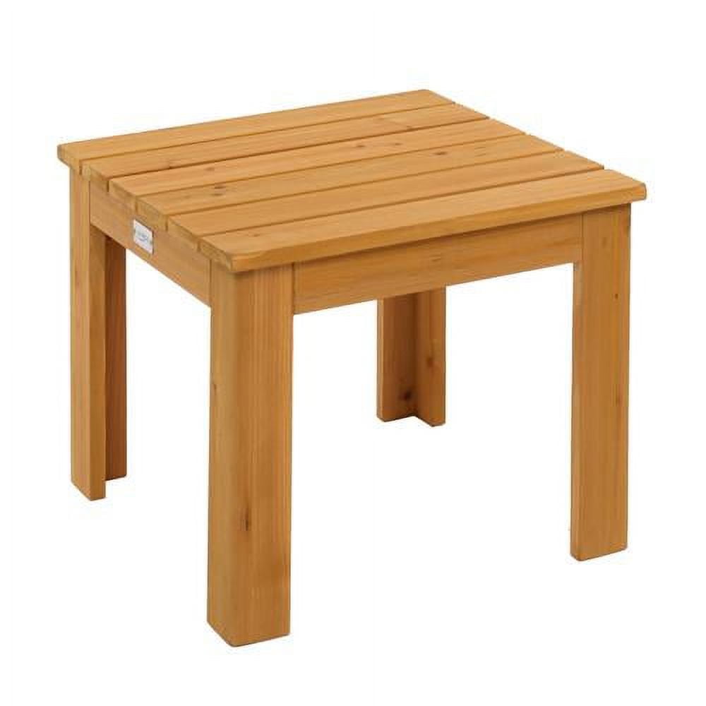 VINGLI Outdoor Adirondack Side Table W/Natural Finished, 18" Square Thick Wooden Coffee Table Top, Stable Large Weight Capacity Conversation End Table for Patio Backyard, Garden, Poolside and Balcony