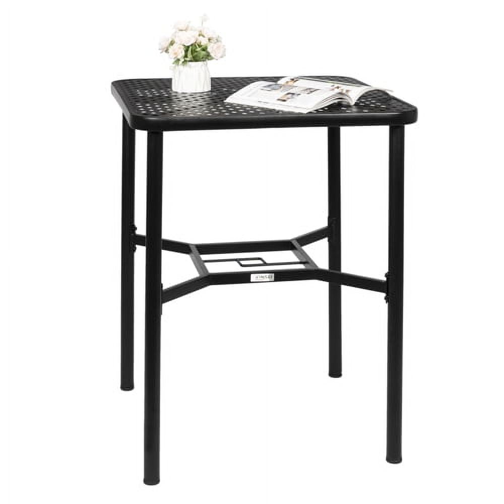 VINGLI Outdoor Bar Table with 1.57" Umbrella Hole Bistro Table Metal