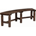 thumbnail image 1 of VINGLI Outdoor Bench Wooden Curved Bench, All-Weather Fire Pit Backless Patio Bench, 2-Person Seating Rustic Garden Bench for Backyard Porch Deck Entryway, 1 of 7