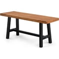 thumbnail image 1 of VINGLI Outdoor Bench with Metal Legs Rustic, Wood Dining Bench Indoor Outdoor Porch Bench for Yard Garden Dining, 1 of 7