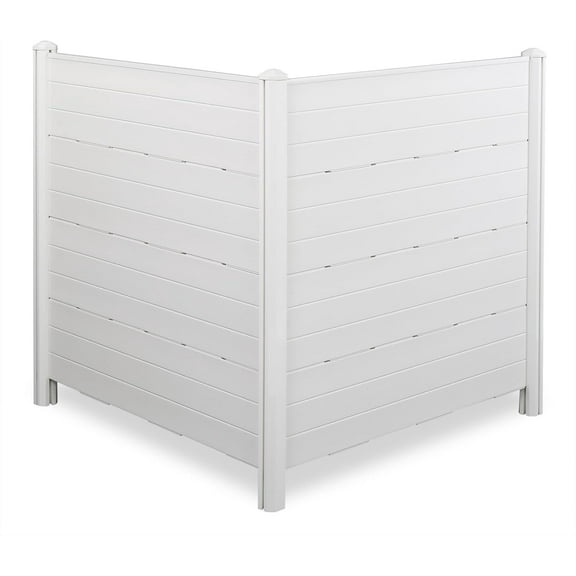 VINGLI Outdoor Privacy Screen Fence Panels, Garden Air Conditioner Fence for Outdoor Use, 2 White Panels Privacy Screen Fence, 47.2H x 45.6 W